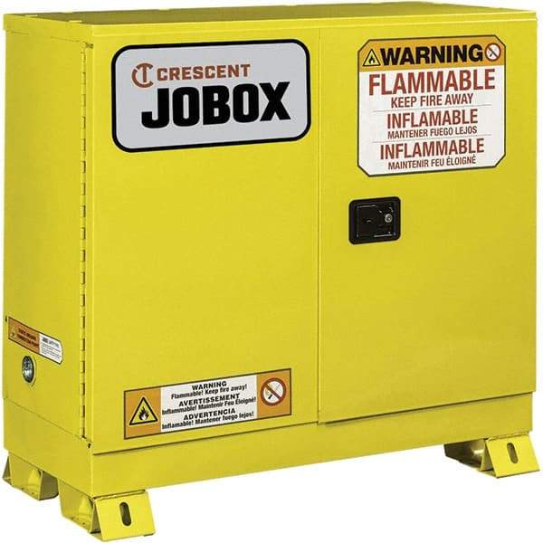 Jobox - Safety Cabinets   Hazardous Chemical Type: Flammable and Combustible Liquids    Color: Yellow - Best Tool & Supply