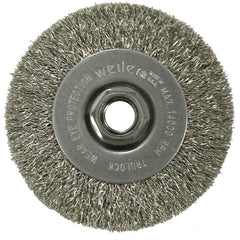 4″ Narrow Face Crimped Wire Wheel, .014″ Stainless Steel Fill, 5/8″-11 UNC Nut - Best Tool & Supply