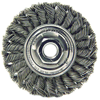 4" Diameter - M10 x 1.25 Arbor Hole - Knot Twist Steel Wire Straight Wheel - Best Tool & Supply