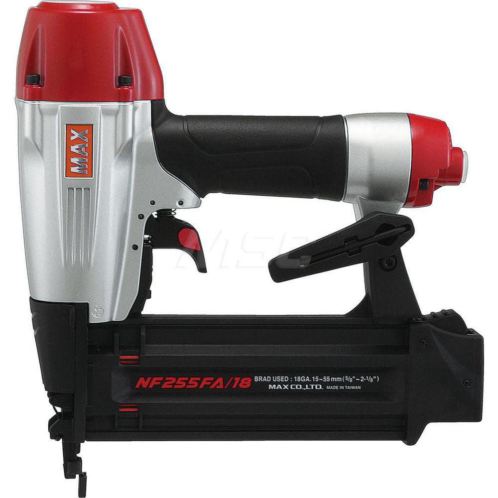 Air Nailers; Nailer Type: Finish Nailer; Nail Diameter: 0.041″; Nail Length: 5/8″-2-1/8″; For Nail Shank Diameter: 0.041; For Nail Gauge: 18; For Nail Penny Size: 7d; For Nail Head Type: Brad; Air Pressure: 70-100; Collation Style: Strip; Collation Angle: