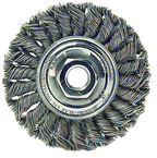 4" Diameter - M10 x 1.25 Arbor Hole - Knot Twist Steel Wire Straight Wheel - Best Tool & Supply