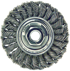 4" Diameter - M10 x 1.50 Arbor Hole - Knot Twist Steel Wire Straight Wheel - Best Tool & Supply
