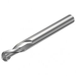 R216.42-02030-AK60A H10F 2mm 2 FL Solid Carbide Ball Nose End Mill w/Cylindrical Shank - Best Tool & Supply