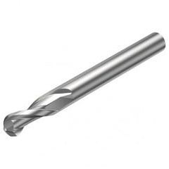 R216.42-12030-AK22A H10F 12mm 2 FL Solid Carbide Ball Nose End Mill w/Cylindrical Shank - Best Tool & Supply