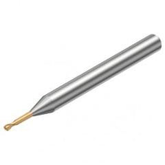 R216.42-0Grade 1030-JC10G 1700 1mm 2 FL Solid Carbide ball nose endmill w/Cylindrical with Neck Shank - Best Tool & Supply