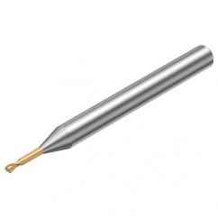 R216.42-0Grade 1030-EC10G 1700 1mm 2 FL Solid Carbide ball nose endmill w/Cylindrical with Neck Shank - Best Tool & Supply