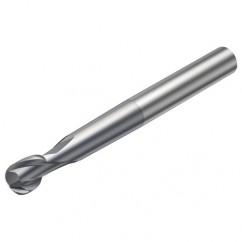 R216.62-01030-AO20G 1610 1mm 2 FL Solid Carbide Ball Nose End Mill spherical design w/Cylindrical Shank - Best Tool & Supply