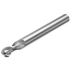 2B320-0300-NG H10F 3mm 2 FL Ballnose w/Reduced Cylindrical .3mm/.012 smaller than Cutting Diameter Shank - Best Tool & Supply