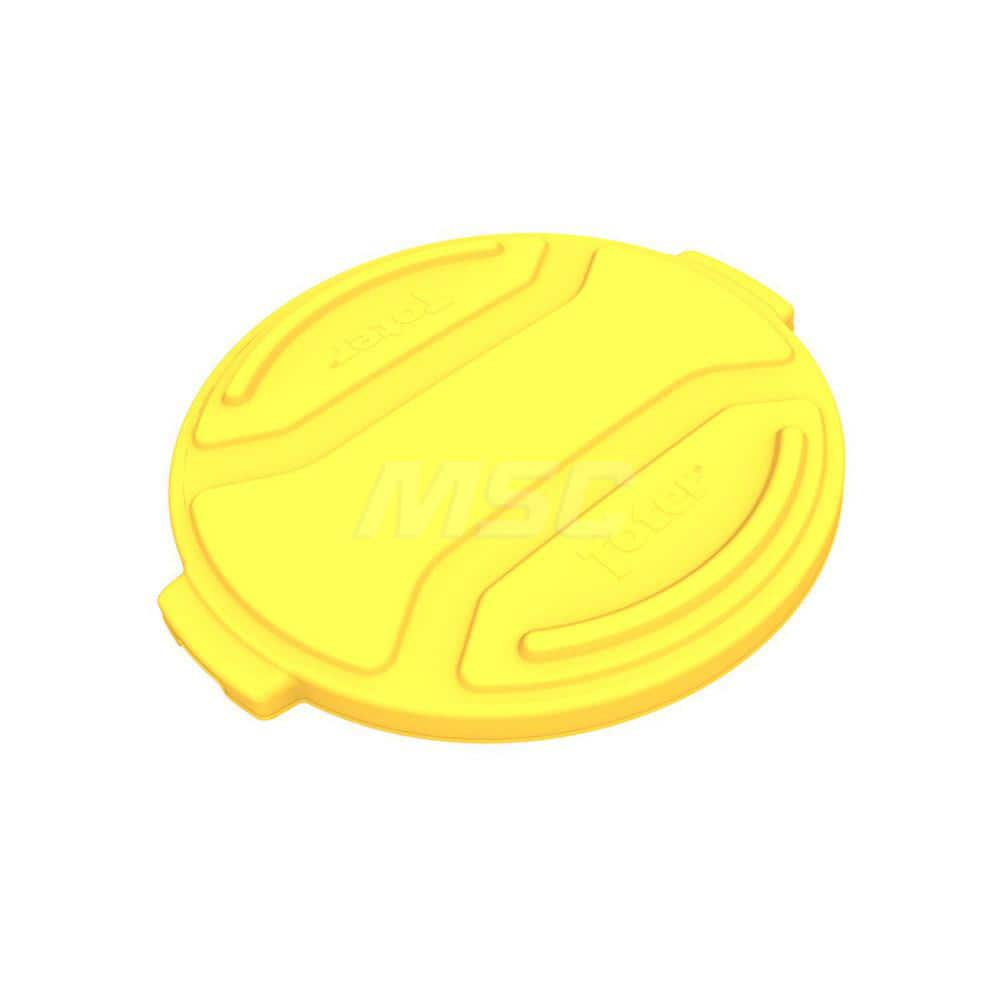 Trash Can & Recycling Container Lids; Lid Shape: Round; Lid Type: Flat; Container Shape: Round; Color/Finish: Yellow; For Use With: Trash Cans; Material: Plastic; Overall Length: 21.90; Lid Length (Inch): 21.90; Height (Decimal Inch): 2; Height (Inch): 2;