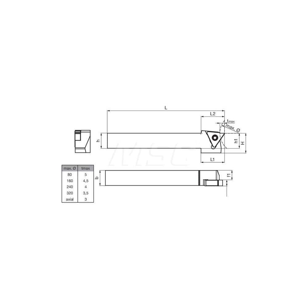 Guhring GH305.0500.500.00.04.R.IK External Right Hand NonFace Grooving Radial Grooving with Thru Coolant Holder 1/2″ Square Shank