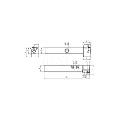 Guhring GH305.0500.500.45.04.R External Right Hand NonFace Grooving 45 Deg Offset Non Coolant Holder 1/2″ Square Shank