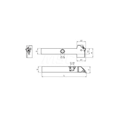 Guhring GH305.0625.500.00.04.R.IK.EST External Right Hand NonFace Grooving Radial Grooving with Adjustable Coolant Holder 5/8″ Square Shank