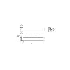 Guhring GH305.0500.500.90.08.R External Right Hand Face Grooving 90 Deg Offset Non Coolant Holder 1/2″ Square Shank