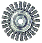 4" Diameter - M10 x 1.25 Arbor Hole - Knot Cable Twist Steel Wire Straight Wheel - Best Tool & Supply