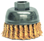2-3/4" Single Row Wire Cup Brush - .020 Bronze; 5/8-11 A.H.; - Non-Sparking Wire Wheel - Best Tool & Supply