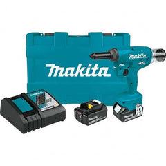 Makita - Cordless Riveters Fastener Type: Cordless Electric Riveter Closed End Rivet Capacity: All up to 3/16 - Best Tool & Supply