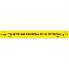 Thank You for Practicting Social Distancing Rectangle, Black on Yellow, Use for Exit, Entrance & Directional