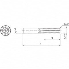 Mapal - Spiral Router Bits Cutting Diameter (mm): 8.00 Number of Flutes: 8 - Best Tool & Supply