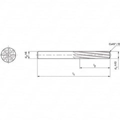 Mapal - Spiral Router Bits Cutting Diameter (mm): 20.00 Number of Flutes: 8 - Best Tool & Supply