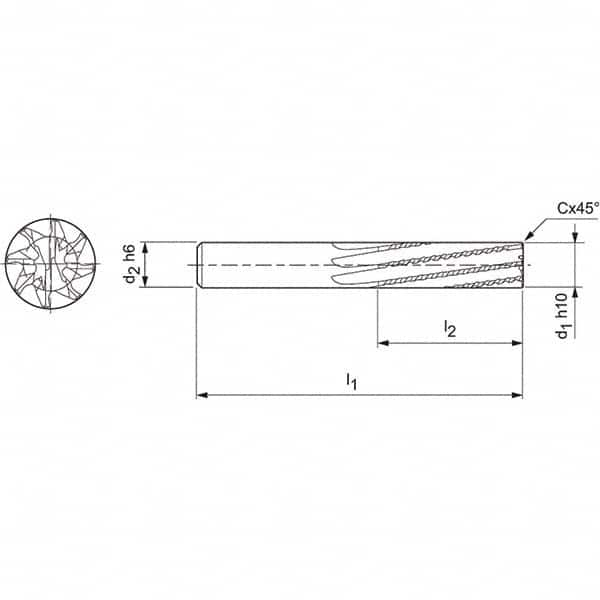 Mapal - Spiral Router Bits Cutting Diameter (mm): 8.00 Number of Flutes: 8 - Best Tool & Supply