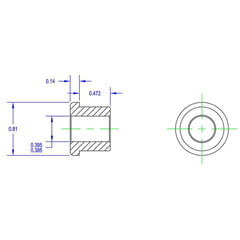 Idler Shaft Shoulder Adapters; Minimum Bore Diameter: .385 in; Maximum Bore Diameter: .395 in; Overall Width: 1; Shoulder Diameter: .81 in; Material: Steel; Insert Material: Steel