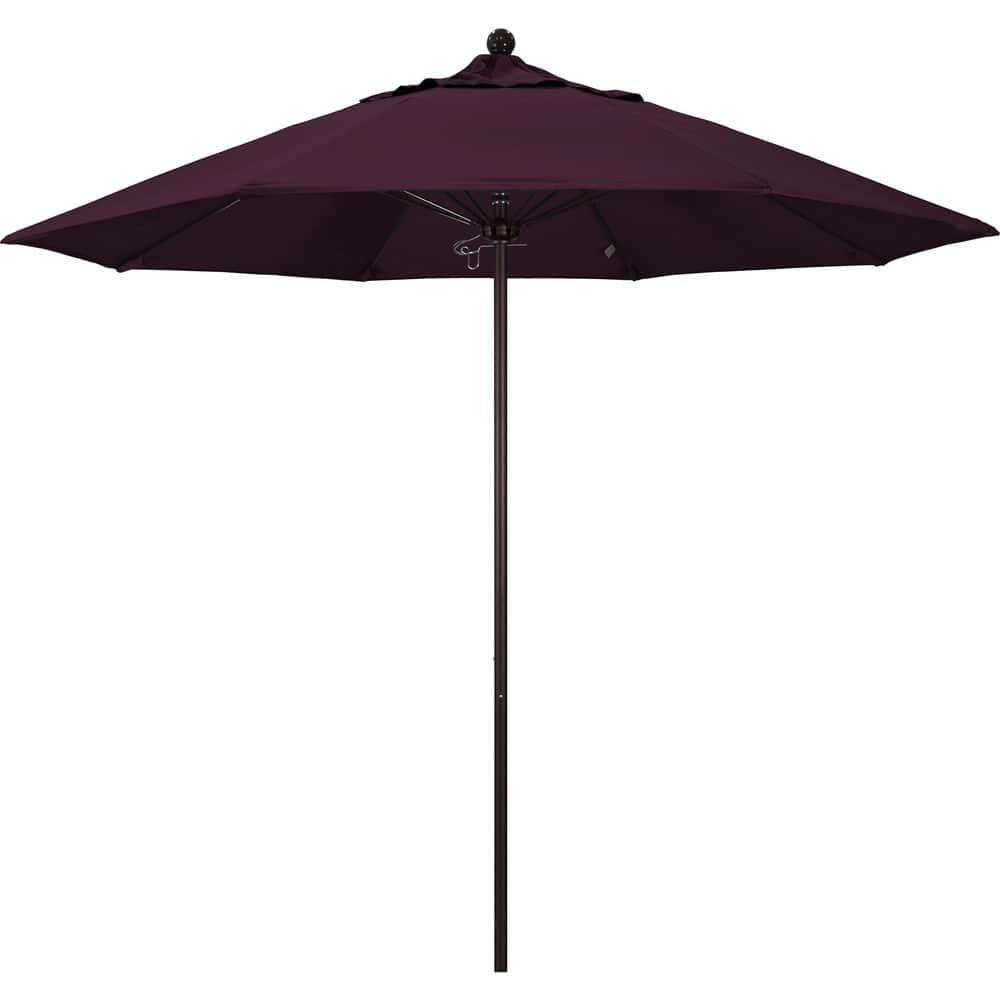 Patio Umbrellas; Diameter (Feet): 9; Height (Feet): 8.583; Fabric Color: Purple; Base Included: No; Canopy Fabric: Pacifica; Fade Resistant: Yes; Additional Information: Push Lift; Frame Material: Aluminum