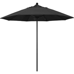 Patio Umbrellas; Diameter (Feet): 9; Height (Feet): 8.583; Fabric Color: Black; Base Included: No; Canopy Fabric: Pacifica; Fade Resistant: Yes; Additional Information: Push Lift; Frame Material: Aluminum