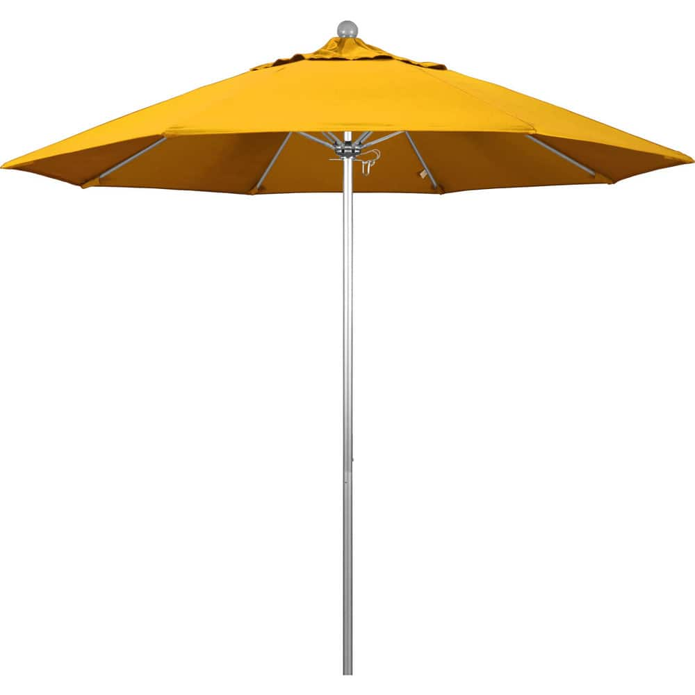 Patio Umbrellas; Diameter (Feet): 9; Height (Feet): 8.583; Fabric Color: Yellow; Base Included: No; Canopy Fabric: Pacifica; Fade Resistant: Yes; Additional Information: Push Lift; Frame Material: Aluminum