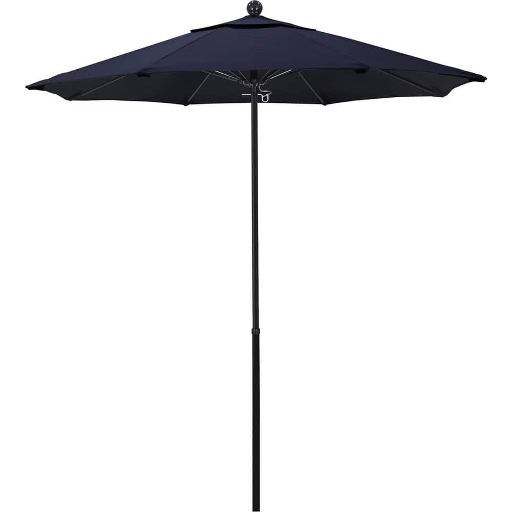 Patio Umbrellas; Diameter (Feet): 7.5; Height (Feet): 7.698; Fabric Color: Navy; Base Included: No; Canopy Fabric: Olefin; Fade Resistant: Yes; Additional Information: Push Lift; Frame Material: Fiberglass