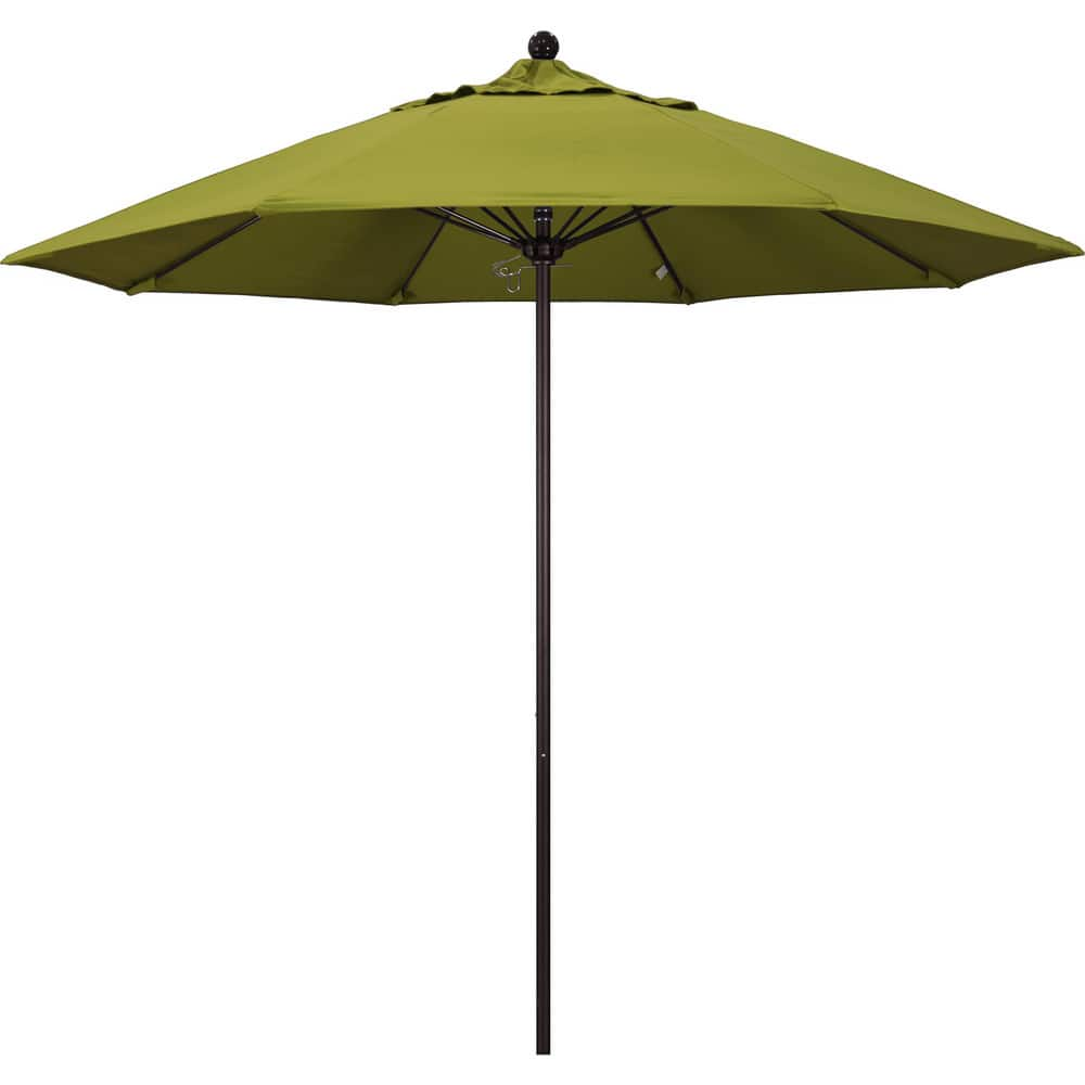 Patio Umbrellas; Diameter (Feet): 9; Height (Feet): 8.583; Fabric Color: Ginkgo; Base Included: No; Canopy Fabric: Pacifica; Fade Resistant: Yes; Additional Information: Push Lift; Frame Material: Aluminum