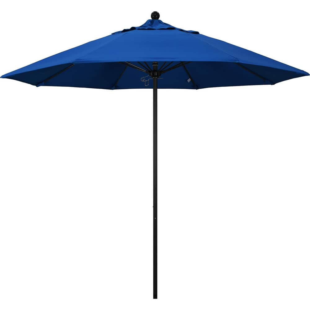 Patio Umbrellas; Diameter (Feet): 9; Height (Feet): 8.583; Fabric Color: Pacific Blue; Base Included: No; Canopy Fabric: Pacifica; Fade Resistant: Yes; Additional Information: Push Lift; Frame Material: Aluminum