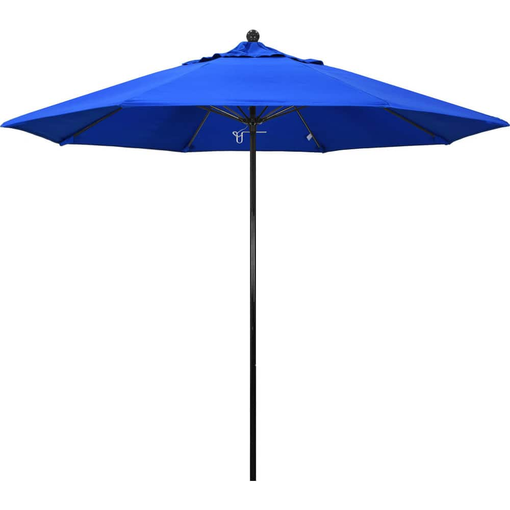 Patio Umbrellas; Diameter (Feet): 9; Height (Feet): 8.750; Fabric Color: Royal Blue; Base Included: No; Canopy Fabric: Olefin; Fade Resistant: Yes; Additional Information: Push Lift; Frame Material: Fiberglass