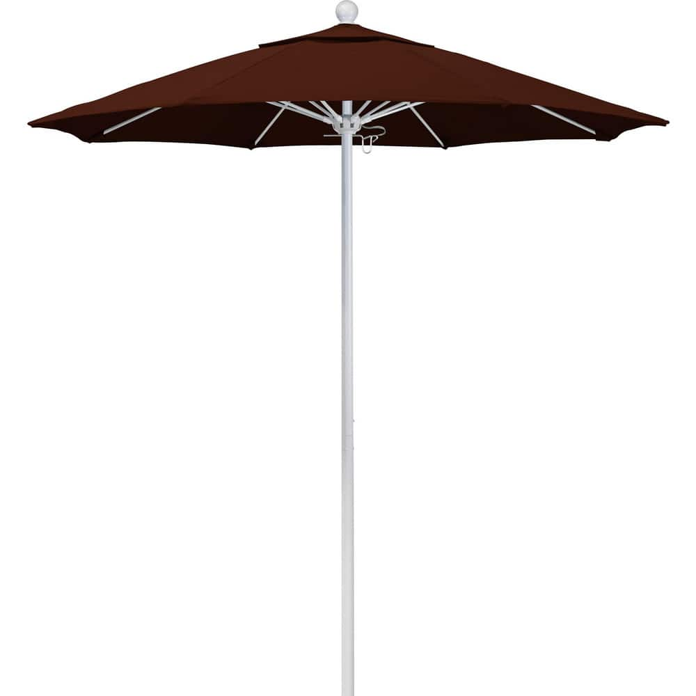 Patio Umbrellas; Diameter (Feet): 7.5; Height (Feet): 8.000; Fabric Color: Brick; Base Included: No; Canopy Fabric: Pacifica; Fade Resistant: Yes; Additional Information: Push Lift; Frame Material: Aluminum