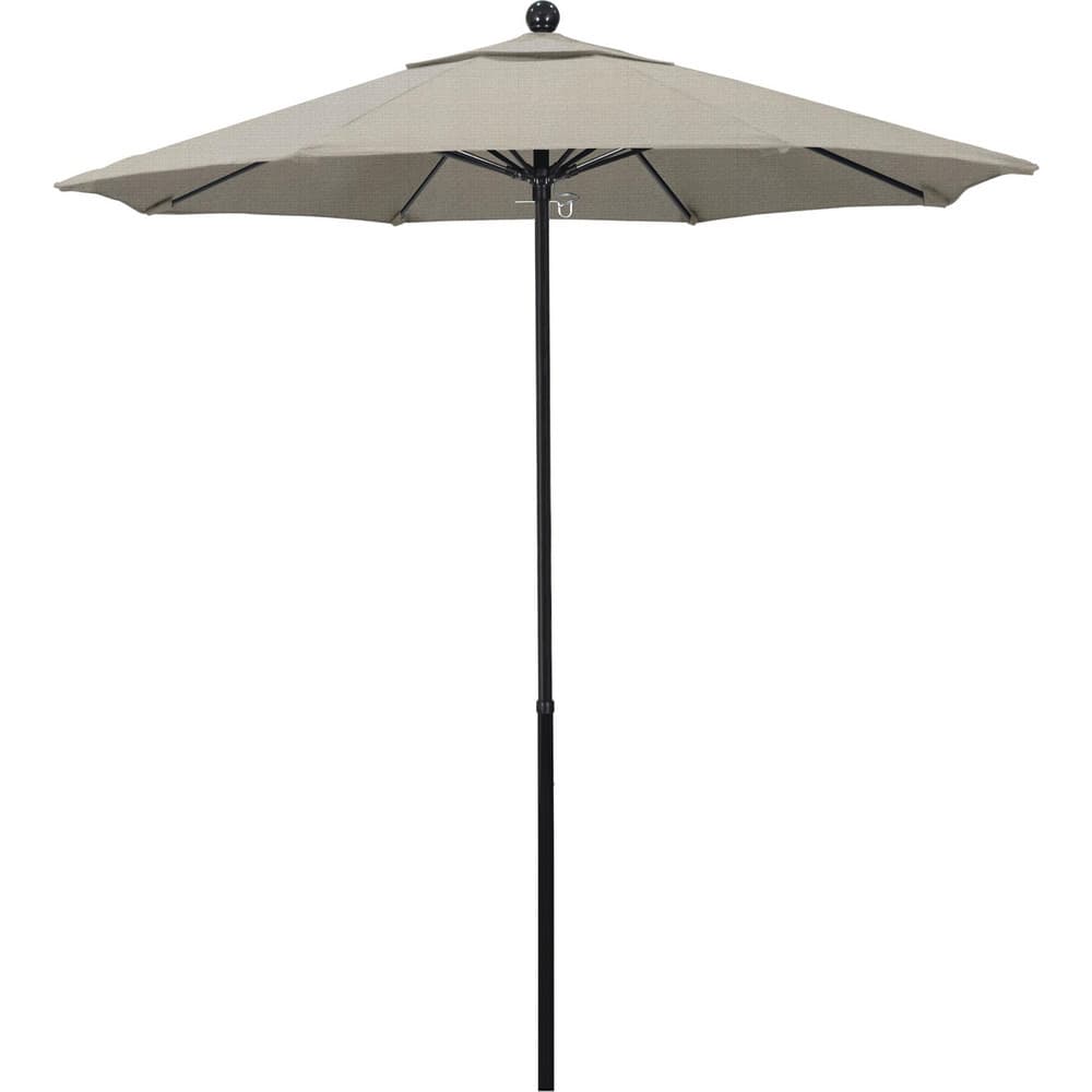 Patio Umbrellas; Diameter (Feet): 7.5; Height (Feet): 7.698; Fabric Color: Woven Granite; Base Included: No; Canopy Fabric: Olefin; Fade Resistant: Yes; Additional Information: Push Lift; Frame Material: Fiberglass