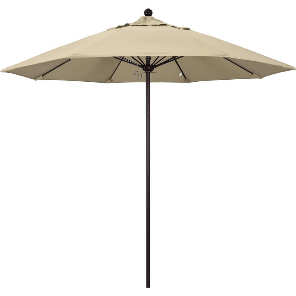 Patio Umbrellas; Diameter (Feet): 9; Height (Feet): 8.583; Fabric Color: Beige; Base Included: No; Canopy Fabric: Pacifica; Fade Resistant: Yes; Additional Information: Push Lift; Frame Material: Aluminum