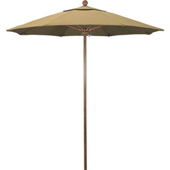 Patio Umbrellas; Diameter (Feet): 7.5; Height (Feet): 8.000; Fabric Color: Champagne; Base Included: No; Canopy Fabric: Olefin; Fade Resistant: Yes; Additional Information: Push Lift; Frame Material: Aluminum