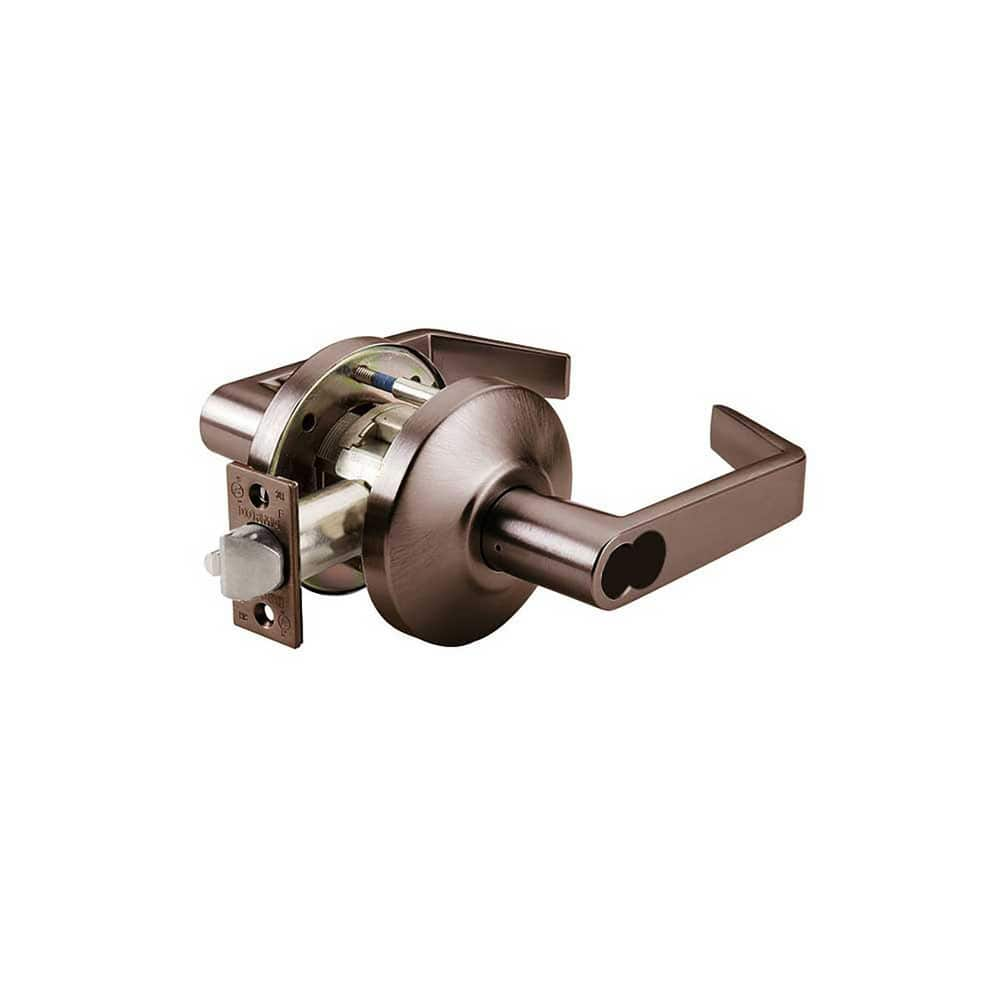 Lever Locksets; Type: Classroom; Key Type: Keyed Different; Strike Type: ANSI 4-7/8; Finish/Coating: Oil Rubbed Bronze; Material: Steel; Material: Steel; Door Thickness: 1-3/4″ ™2-1/4″ ™; Backset: 2.75; Lockset Grade: Grade 1; Cylinder Type: SFIC Less Cor