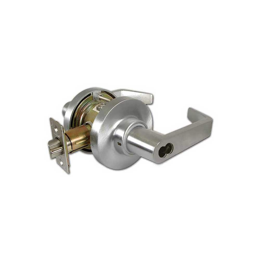 Lever Locksets; Type: Classroom; Key Type: Keyed Different; Strike Type: ASA Strike; Finish/Coating: Satin Chrome; Material: Steel; Material: Steel; Door Thickness: 1 5/8 - 1 7/8; Backset: 2.75; Lockset Grade: Grade 2; Cylinder Type: SFIC Less Core; Minim