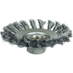 4″ Knot Wire Bevel Brush, .014″ Steel Fill, 5/8″-11 UNC Nut - Best Tool & Supply