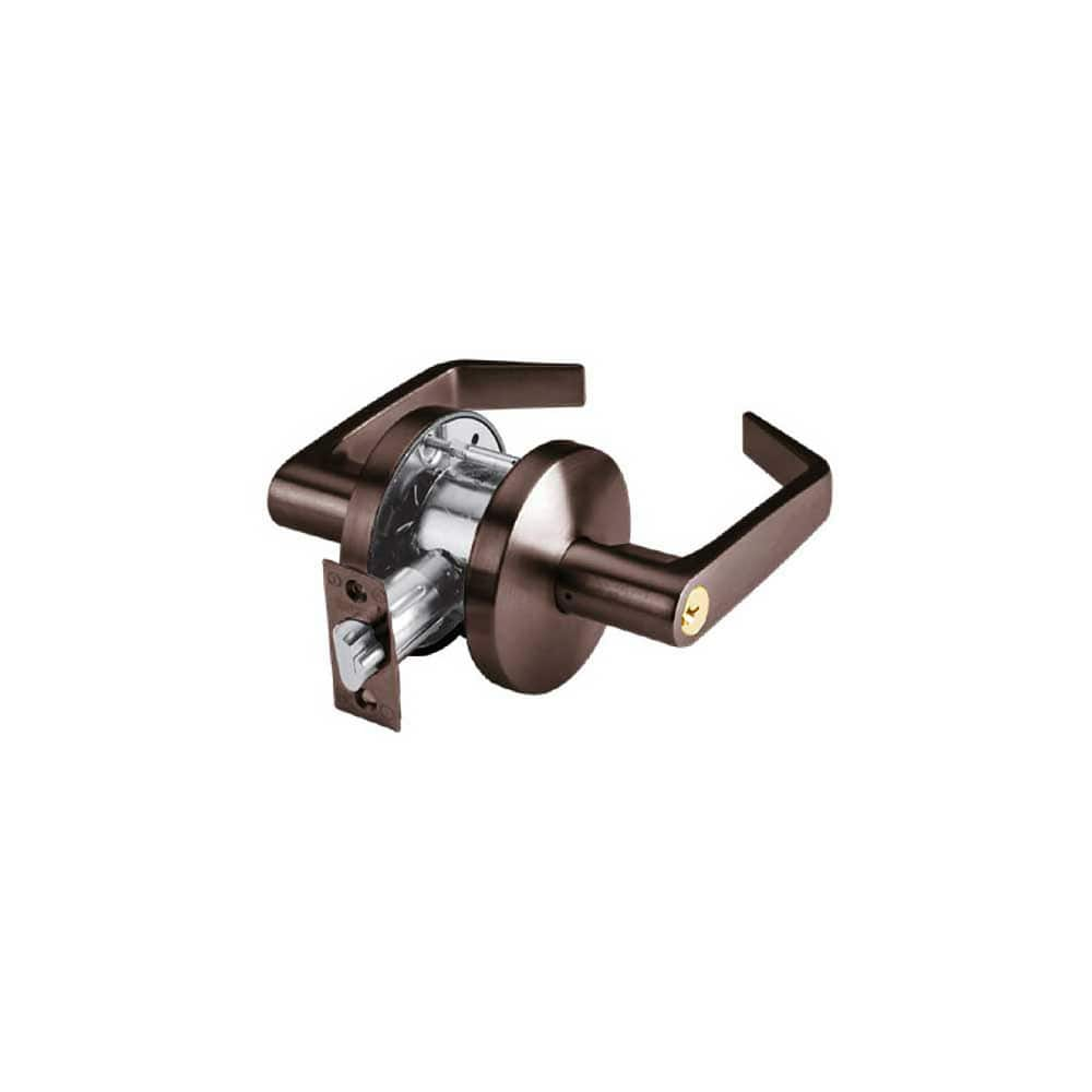 Lever Locksets; Type: Patio ; Key Type: Keyed Different; Strike Type: ANSI 4-7/8; Finish/Coating: Oil Rubbed Bronze; Material: Steel; Material: Steel; Door Thickness: 1-3/8 ™1-3/4; Backset: 2.75; Lockset Grade: Grade 2; Cylinder Type: None; Minimum Order