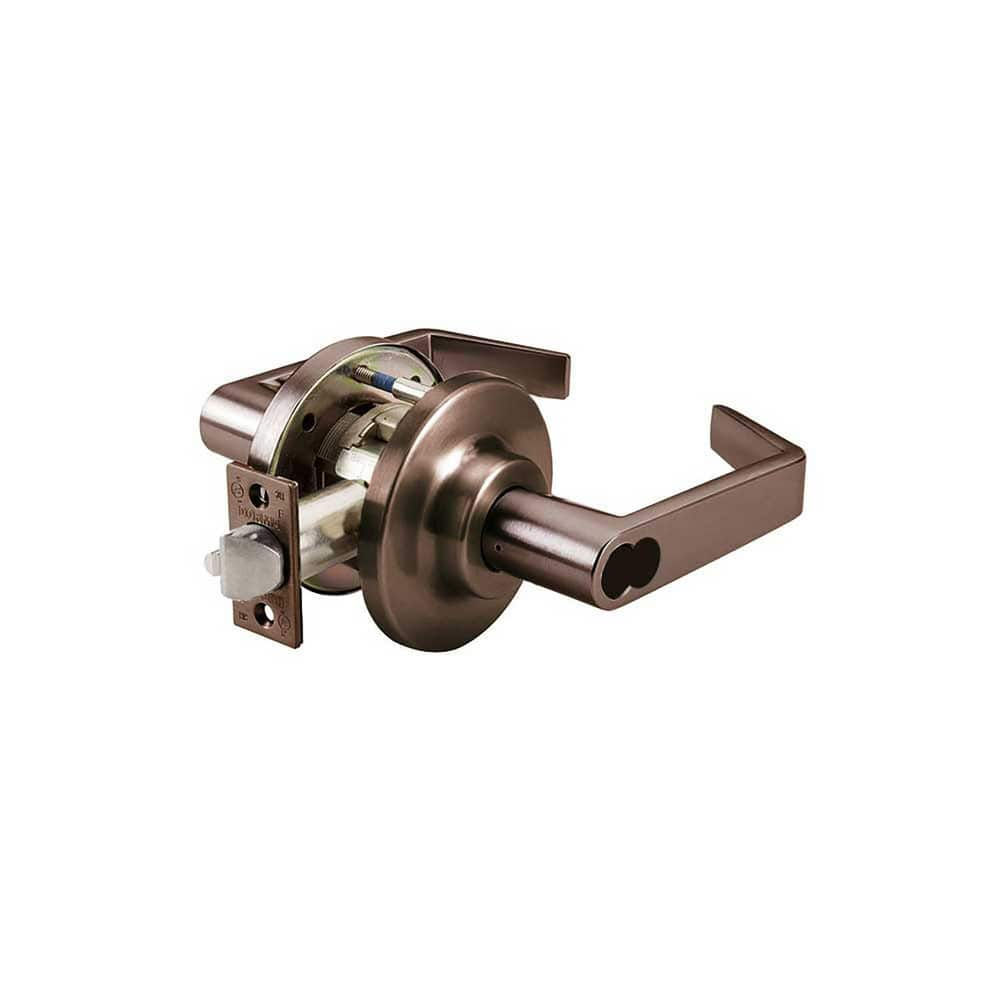 Lever Locksets; Type: Classroom; Key Type: Keyed Different; Strike Type: ANSI 4-7/8; Finish/Coating: Oil Rubbed Bronze; Material: Steel; Material: Steel; Door Thickness: 1-3/4″ ™2-1/4″ ™; Backset: 2.75; Lockset Grade: Grade 1; Cylinder Type: Schlage LFIC