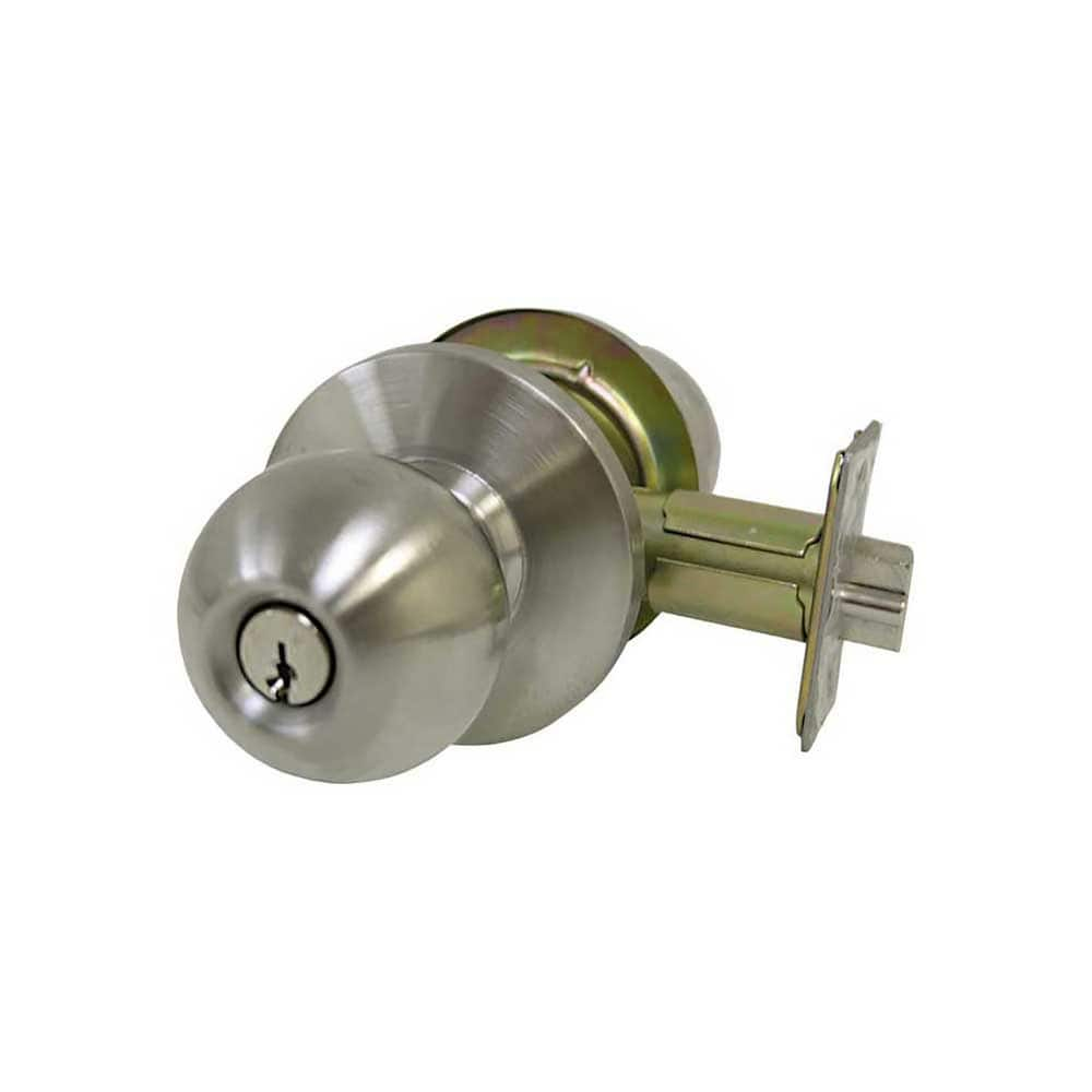 Knob Locksets; Type: Storeroom; Conventional; Key Type: Keyed Different; Material: Steel - coated with zinc dichromate; Finish/Coating: Satin Stainless Steel; Compatible Door Thickness: 1 3/8 - 1 3/4; Material: Steel - coated with zinc dichromate; Backset