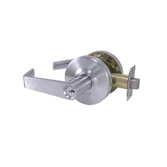 Lever Locksets; Type: Classroom; Key Type: Keyed Different; Strike Type: ASA Strike; Finish/Coating: Satin Chrome; Material: Brass/Zinc; Material: Brass/Zinc; Door Thickness: 1-3/4; Backset: 2.75; Lockset Grade: Grade 1; Cylinder Type: Conventional; Minim