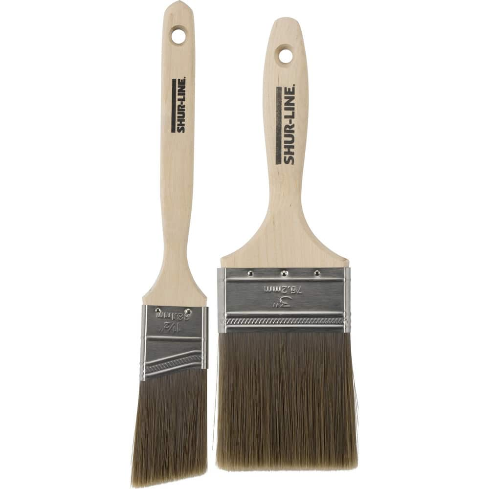 Paint Brush: Polyester, Synthetic Bristle Wood Handle, for Latex Flat & Water