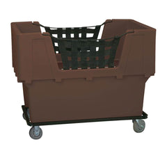 Polyethylene Basket Truck: 18 lb Capacity, 37″ Deep, 48″ Long (2) Rigid & (2) Swivel Wheels, 4″ Wheels, Rubber Casters