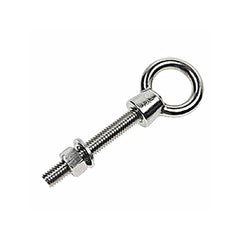 Fixed Lifting Eye Bolt: Without Shoulder, 1,000 lb Capacity, 3/8 ™ Thread, Grade 316 Stainless Steel Fully Threaded, 4″ Shank