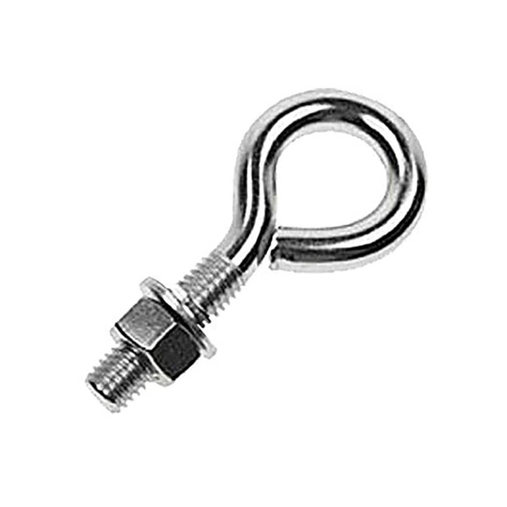 Fixed Lifting Eye Bolt: With Shoulder, 800 lb Capacity, 5/16 ™ Thread, Grade 316 Stainless Steel Fully Threaded, 4″ Shank