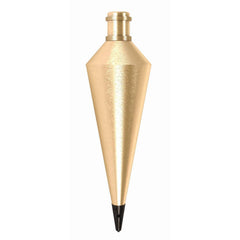 Plumb Bobs; Weight (oz.): 24.00; Bob Type: Plumb Bob; Material: Brass; Replaceable Tip: Yes; Body Shape: Round; Point Or Tip Material: Steel; Overall Height: 1.5000 in; Length (mm): 9.00; Length (Inch): 9.00; Overall Length: 9.00; Body Material: Brass; We