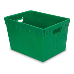 Plastic Storage Tote: 11.375″ High, 13.25″ Wide, 21.5″ Long Green, Nesting