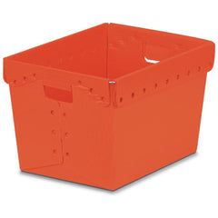 Plastic Storage Tote: 11.375″ High, 13.25″ Wide, 19.5″ Long Orange, Nesting